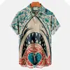 AliExpress Amazon comercio exterior transfronterizo Nueva camisa casual de hombre de talla grande, ajustada, a la moda, con estampado 3D, de manga corta para hombre