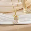 Colar de Zircônia Popular de Natal Transfronteiriço Enfeites do Papai Noel Árvore de Natal Alce Fofo Sino Pingente de Gota de Óleo