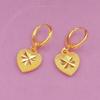 Latão banhado a ouro brincos em forma de coração imitação de ouro joias de casamento fábrica atacado estilo étnico feminino pêssego brincos brincos brincos