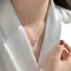 Collar de plata de ley S925 con estrella y luna, cadena para la clavícula de galaxia, regalo de cumpleaños para niñas, elegante joyería de plata para novia o esposa