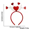 Diadema Día de San Valentín Chino Creativa Propuesta de Boda Disfraz Decoración de Corazón Tocado Romántico Diadema de Corazón de Melocotón Hebilla para el Cabello
