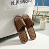 Primavera y verano interior hogar costura zapatos adulto ratán hierba pareja punta zapatillas antideslizantes resistentes al desgaste zapatillas hogar piso de madera
