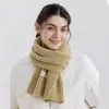 Cachecol de Tricô Elegante Versátil Cor Sólida Estilo Coreano Imitação de Caxemira para Mulheres, Cachecol Quente de Inverno Macio para Casais, Xale Unissex