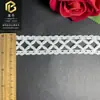 Renda bordada de seda de leite dupla face 3,5 cm cruz oca acabamento de renda solúvel em água acessório de gola Lolita