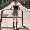 Modelo Principal da Promoção de Verão 2025 & Shorts Jeans Sexy de Cintura Alta para Emagrecer as Pernas com Zíper nas Costas e Tecido Elástico Estilo Americano Hot Girl