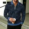 Amazon Wish nueva colección primavera/otoño: Polos con cremallera y manga larga impresos en 3D para hombre, disponibles para pedidos personalizados