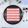 Venta Caliente Transfronteriza Cuadros Azules Oktoberfest Encaje Forma Especial Plato de Papel Desechable Servilleta Impresa Decoración de Fiesta de Cumpleaños