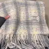 Bufanda Cuadros Estrellas Estilo Coreano Nueva para Mujer Otoño Invierno Estudiantes Parejas Chal Versátil Calentador de Cuello al por Mayor