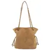 Bolso bandolera de gamuza mate retro con cadena para mujer, principios de otoño 2025, nicho, lujo ligero y diseño de alta gama