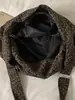 Bolso de axila retro americano con estampado de leopardo para mujer, estilo casual, bolso de mano único, gran capacidad, adecuado para el trabajo y los desplazamientos, bolso tipo empanada