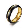 Fornecimento de joias transfronteiriças Anel de ouro Black Room de aço tungstênio 6mm anel masculino joias atacado TCR-060
