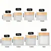 Tarro de crema de vidrio esmerilado transfronterizo, tarro resistente a la luz para crema facial, 50g, empaque cosmético portátil, tarro vacío para mascarillas faciales y cremas para ojos
