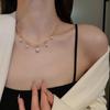 Collar con borlas de perlas y mariposas de amor de temperamento coreano, cadena de clavícula de alto sentido de moda de nicho, collar de Joker al por mayor