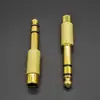 Adaptador AV cabeza macho 6.5 a RCA hembra Lotus audio a micrófono 6.5 a adaptador AV Lotus chapado en oro