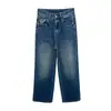 Essencial para corpo em formato de pera! Soltos, perna larga~Novos jeans femininos vintage de outono, cintura alta, emagrecedores, que valorizam a silhueta, calças de perna reta