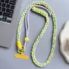 Cuerda Trenzada de Tres Hilos de Colores para Niñas, Correa Diagonal, Correa Ajustable Anti-Pérdida, Cuerda para Llavero, Cordón Grueso para Teléfono Móvil