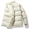 Jaqueta de algodão térmica isolada para o inverno com gola alta, unissex, à prova de vento, com zíper, forrada com fleece, adequada para comércio transfronteiriço e disponível em tamanhos grandes