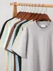 Camiseta masculina de algodão penteado de Xinjiang 240g peso pesado gola redonda manga curta verão 2026 nova solta cor sólida manga meia-manga