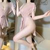 Lingerie Sexy, Não Precisa Tirar, Conjunto de Pijama da Tentação, Uniforme, Tamanho Grande, Transparente, Paixão, Aberto, Uniforme para Seios Pequenos, Roupão