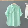 Camisa de Manga Corta para Mujer, Nuevo Estilo Verano 2026, Camisa Súper de Hada Estilo Coreano Color Sólido, Top Adelgazante y Elegante