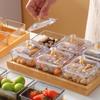 Plato de fruta con divisiones de vidrio de lujo de estilo nórdico, plato para refrigerios, té, refrigerios, postres, frutas secas, dulces, ktv, alto valor de color, simple