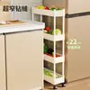 Estante de almacenamiento para cocina, independiente, móvil, de varios niveles, carrito pequeño para especias, estante lateral para refrigerador, estante para rellenar huecos para film transparente