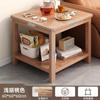Mesa de Centro com Sensação de Luxo Leve e de Alto Padrão, Mesa Quadrada Pequena, Mesa Lateral, Gabinete Lateral, Estante de Armazenamento Estilo Chinês Novo, Mesa Simples para Uso na Sala de Estar