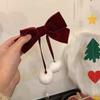 Laço de veludo grampo de cabelo vinho vermelho bola de cabelo ano novo acessórios de cabelo outono e inverno grampo de cabelo acessórios de cabeça lado feminino decorações de natal