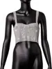 AYJ Amazon Lentejuelas Fiesta de Noche Cóctel Camisola Sexy con Malla Metálica de Lentejuelas Espalda Descubierta