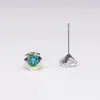 Pendientes de Plata de Ley 925 con Circonita de Cuatro Garras para Mujer, Pendientes de Perforación de Oreja Ins de Cristal Extremadamente Simples, Joyería para Orejas Transfronteriza