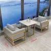 Área de Salón Bar Nórdico, Cafetería, Área de Recepción de Ocio, Cabina de Sofá de Cuero Comercial para Restaurante de Té, Mesa y Sillas de Comedor
