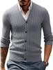 2025 Novo Estilo Business Casual Masculino Cardigan de Tricô com Decote em V Slim Fit Abotoado Suéter Casual Jaqueta Masculina Exportação