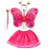 Alas de Mariposa Luminosas para Espalda de Niños Disfraz de Actuación Accesorios Alas de Ángel Luminosas 20 Luces Alas de Mariposa Juego de Tres Piezas