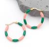 1 Pendientes Colgantes Colgantes de Acero Inoxidable con Recubrimiento al Vacío de Colores Gotas de Aceite con Cierre Redondo de Bambú Accesorios para Joyería DIY