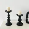 Portavelas de Aromaterapia de Hierro Negro Vintage Decoración de Boda Soporte de Vela Decorativo Simple para el Hogar Base para Colocar Velas