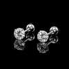 Aretes Casuales de Zirconia que No se Desvanecen para Perforación de Oreja S925 Plata Esterlina Totalmente con Cierre de Rosca para Dormir, Joyería de Oreja Elegante que No se Quita
