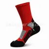Calcetines deportivos de media pantorrilla para hombre de talla grande transfronterizos, calcetines para baloncesto y running, que absorben el sudor y son transpirables, con suela tipo toalla, y con diseño de letra y bloques de color para exportación