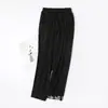 Pantalones de Pijama Finos de Verano para Mujer al por Mayor, Pieza Única, Largo de Nueve Puntos, Corte Holgado, Tallas Grandes, con Bolsillos, Pantalones de Casa Transpirables