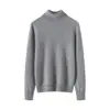 Estilo simples 100% caxemira pura malha sem costura suéter de gola alta feminino versátil slim fit mostra corpo fino suéter de base