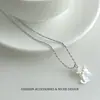 Diseño Sencillo de Nicho Collar de Perla Gato Pequeño Concha Lujo Ligero Alta Gama Moda Temperamento Versátil Exquisita Cadena para Clavícula