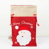 Nueva bolsa de regalo navideña de arpillera bordada, bolsa de regalo navideña, bolsa de dulces, bolso de Papá Noel, decoración navideña