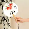 Nuevo Abanico Estilo Chino con Diseño de Panda y Frutas, Lindo Abanico Redondo, Portátil para Fotos, Abanico de Papel Estilo Antiguo, Estilo Tradicional Chino para Mujeres, Abanico de Baile de Verano