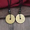 Colgante de moneda Shanggui, moneda antigua taoísta, Bagua de cinabrio, collar con hebilla de seguridad unisex, accesorio personal de moneda de latón