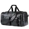 Bolsa de viagem de couro PU super grande capacidade, bolsa de viagem de negócios masculina, bolsa coreana portátil de ombro para viagem