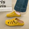 Pantuflas de Exterior para Mujer Estilo Birkenstock de Suela Blanda, Nuevo Modelo Primavera/Verano 2026, Sandalias Abiertas Caladas, Zapatillas de Media Caña Casuales de Suela Gruesa