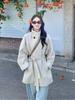 Estilo Novo Primavera e Outono 2026 Petite Outono Profundo Casual Coreano Estilo Hepburn Trench Coat Cáqui para Mulheres