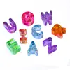 Cuentas de Acrílico Transparente con Chapado de Color de 6 mm con Agujero Grande Letras Inglesas Cuentas Sueltas para Accesorios de Joyería DIY Pulsera Collar