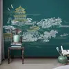 Papel de Parede Loft Desenho de Linhas Clássico Estilo Chinês 3D Sala de Estar Papel de Parede de Fundo Revestimento de Parede Hotel B&B Salão de Chá Mural