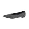 Zapatos Planos Dorados de Punta con Pedrería para Mujer, Ligeros y Elegantes, Mocasines de Deslizamiento con Suela Suave, Zapatos Planos Pequeños Estilo Francés