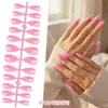 Manicura de Color Sólido Largo Uñas Portátiles Manicura de Gama Alta Uñas Postizas Forma de Almendra Brillantes Uñas Removibles Producto Terminado